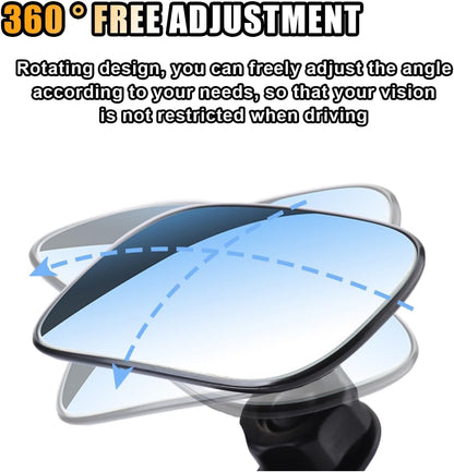 Universal Clip-on Automotive 360° Rotation Adjustable Wide Angle Convex Mirror