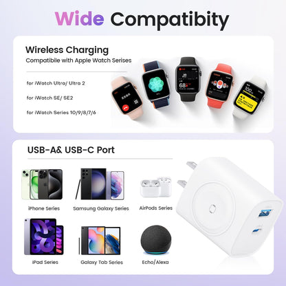 3-in-1 USB C Charger - 23W Charger for Apple Watch