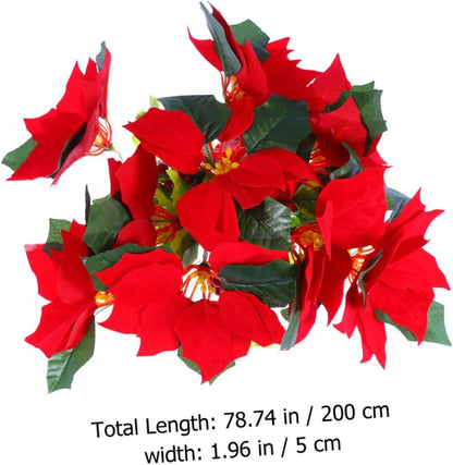 LED Poinsettia String Lights Christmas Garland
