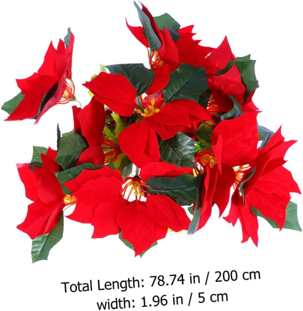 LED Poinsettia String Lights Christmas Garland