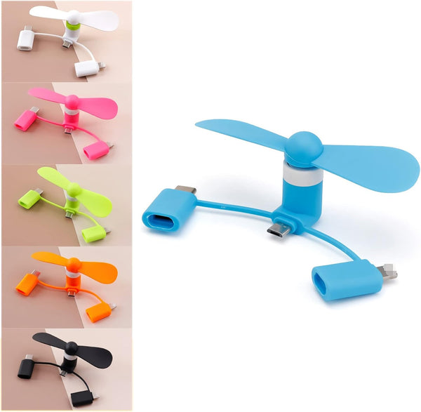 3-in-1 Portable Mobile Phone Mini Fan