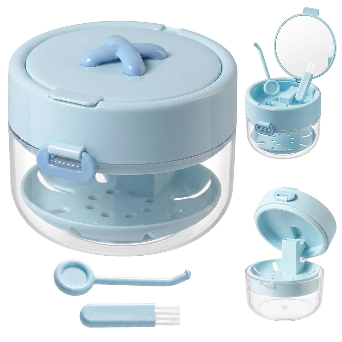 3-in-1 Denture Bath Box with Leak Proof