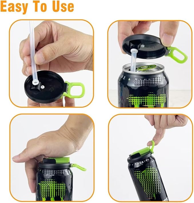 Soda Can Lids 4-Pack - BPA-Free Reusable Leakproof Lids Set
