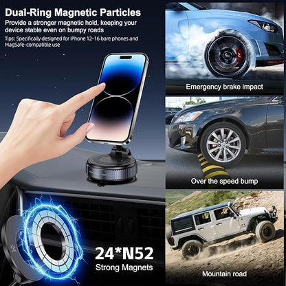 Upgraded Vacuum Magnetic Phone Holder for Magsafe, 108+ LBS Ultra Suction
