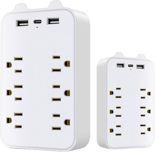 Surge Protector Outlet Extender, 6 AC Outlets & 2 USB-A & 1 USB-C Ports (3A), ETL Listed