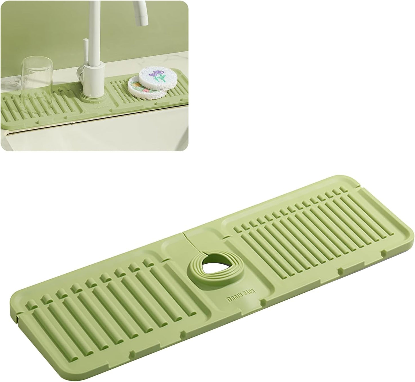 Adjustable Silicone Sink Splash Guard with Fast Drying Properties , Perfect for Bathroom, Laundry & Bar, Durable Kitchen Sink