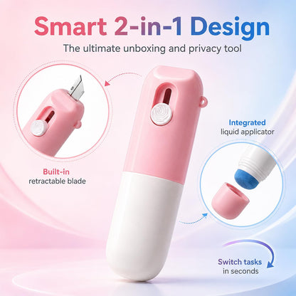 2-in-1 Thermal Paper Eraser Pen with Box Cutter