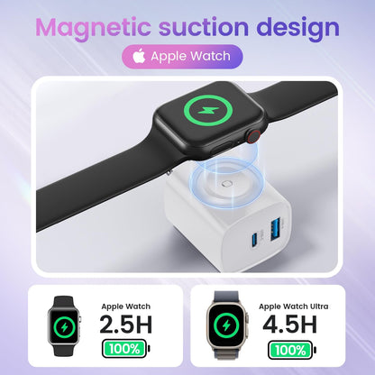 3-in-1 Charger Block USB C Charger Block for Apple Watch