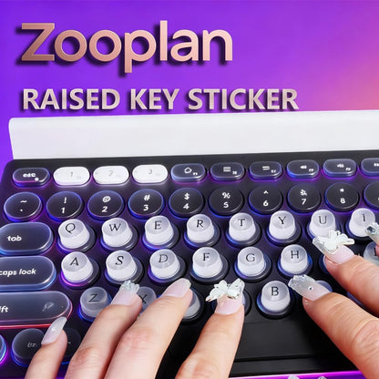 DIY 80 Sticky Raised Keycap Pads with Letters for Nail Protection