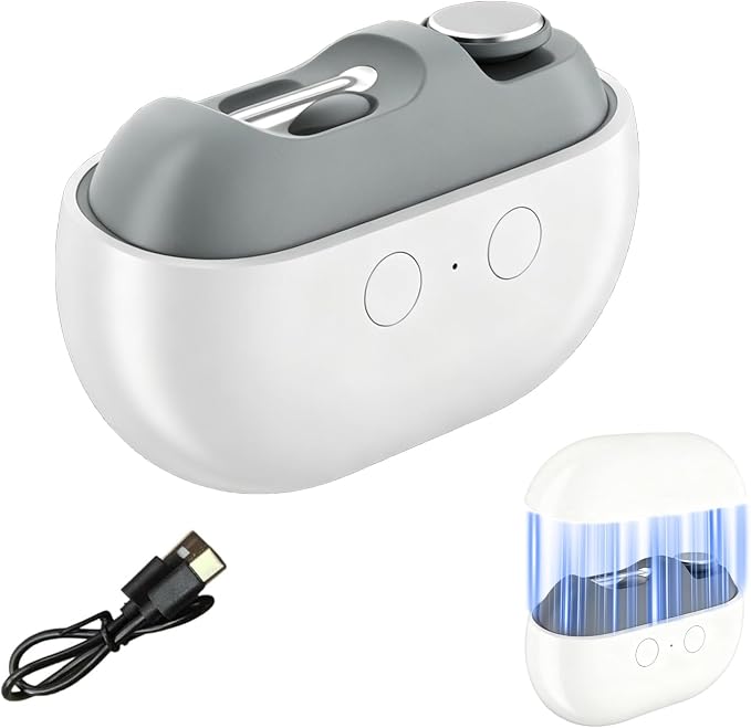 Automatic Trimmer & Polisher Nail Care Tool with LED Lights, Clipping Storage