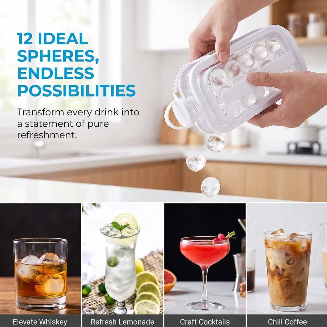 2-in-1 Ice Ball Maker Bottle with Pull Handles