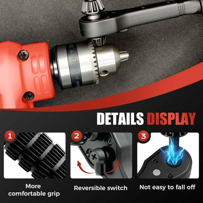 2 in 1 Drill Chuck Ratchet Spanner Compatible with Most Electric Drills and Power Tools