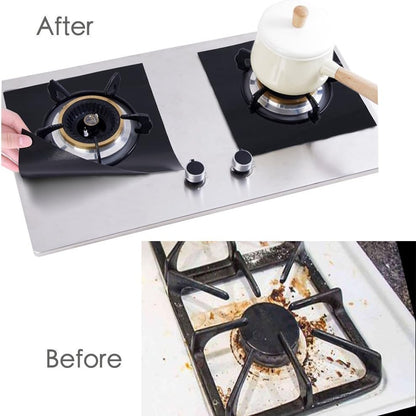 4 Pack Gas Stove Burner Covers — Thick, Non-Stick, Reusable Stove Liners