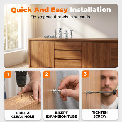 60Pcs Millimeters Hinge Repair Screws Set -High-Strength Hinge Fixers