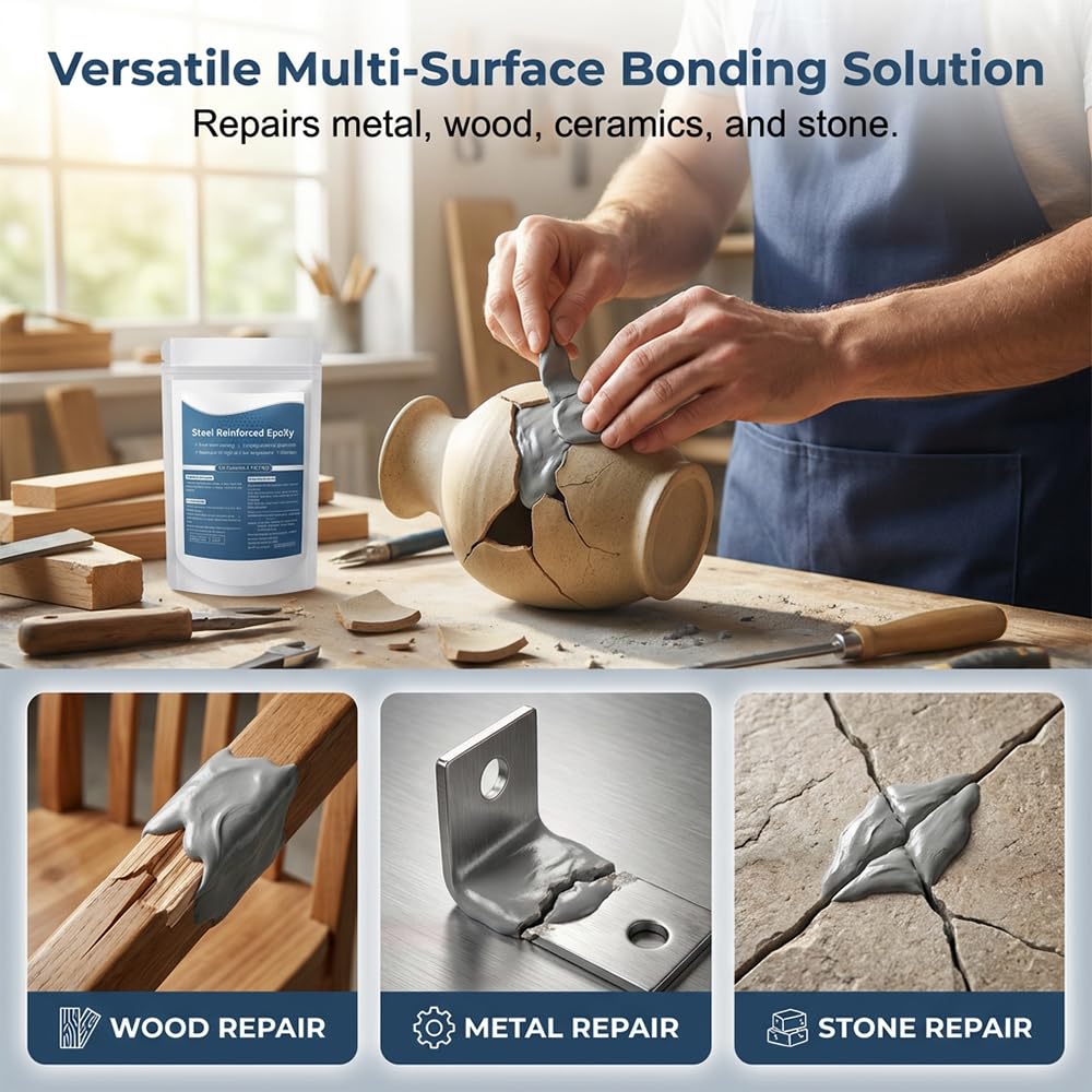 Steel Reinforced Putty Fast Repair Kit for Metal Wood Tile Ceramics