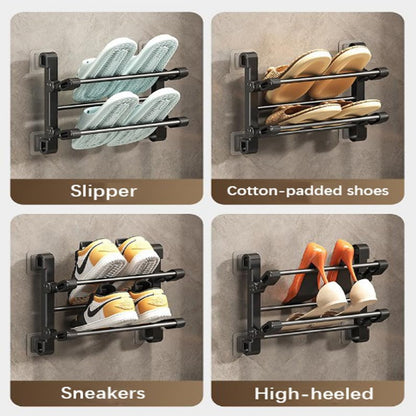 Foldable Metal Shoe Rack – Wall-Mounted Shoe Rack