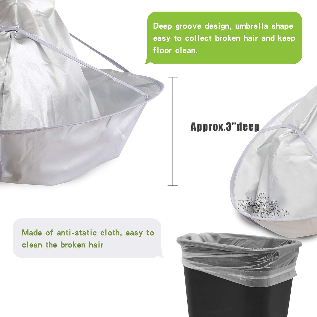 Portable Waterproof Hair Cutting Cape, Reusable Barber Apron