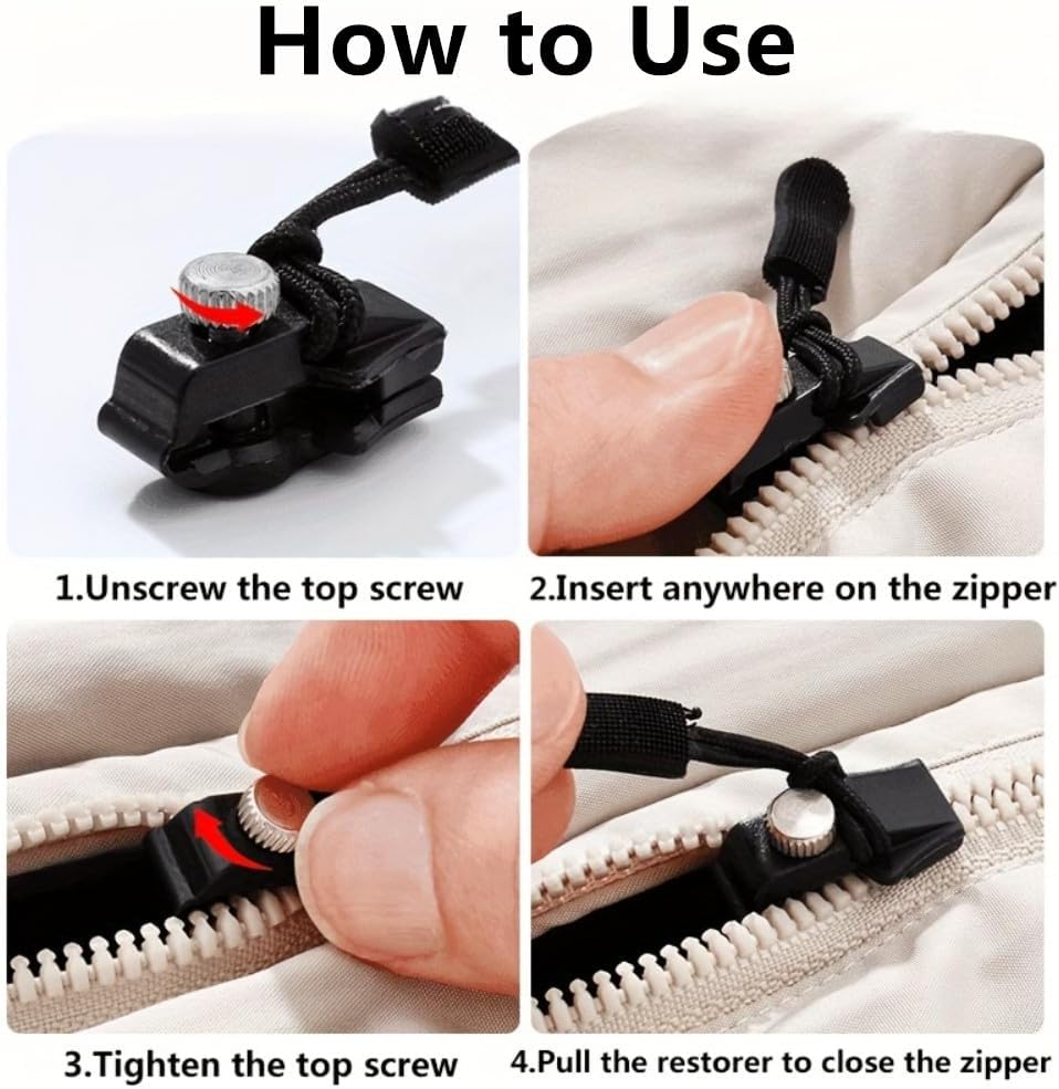 15Pcs Zipper Repair Tool | 3 Sizes, Replace Zippers Without Tools
