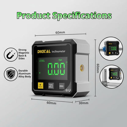 Digital Angle Finder with Electronic Laser Level Box for Hanging