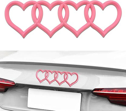 Heart-Shaped Car Emblem and Badge – 3D Exterior Decorative Sticker