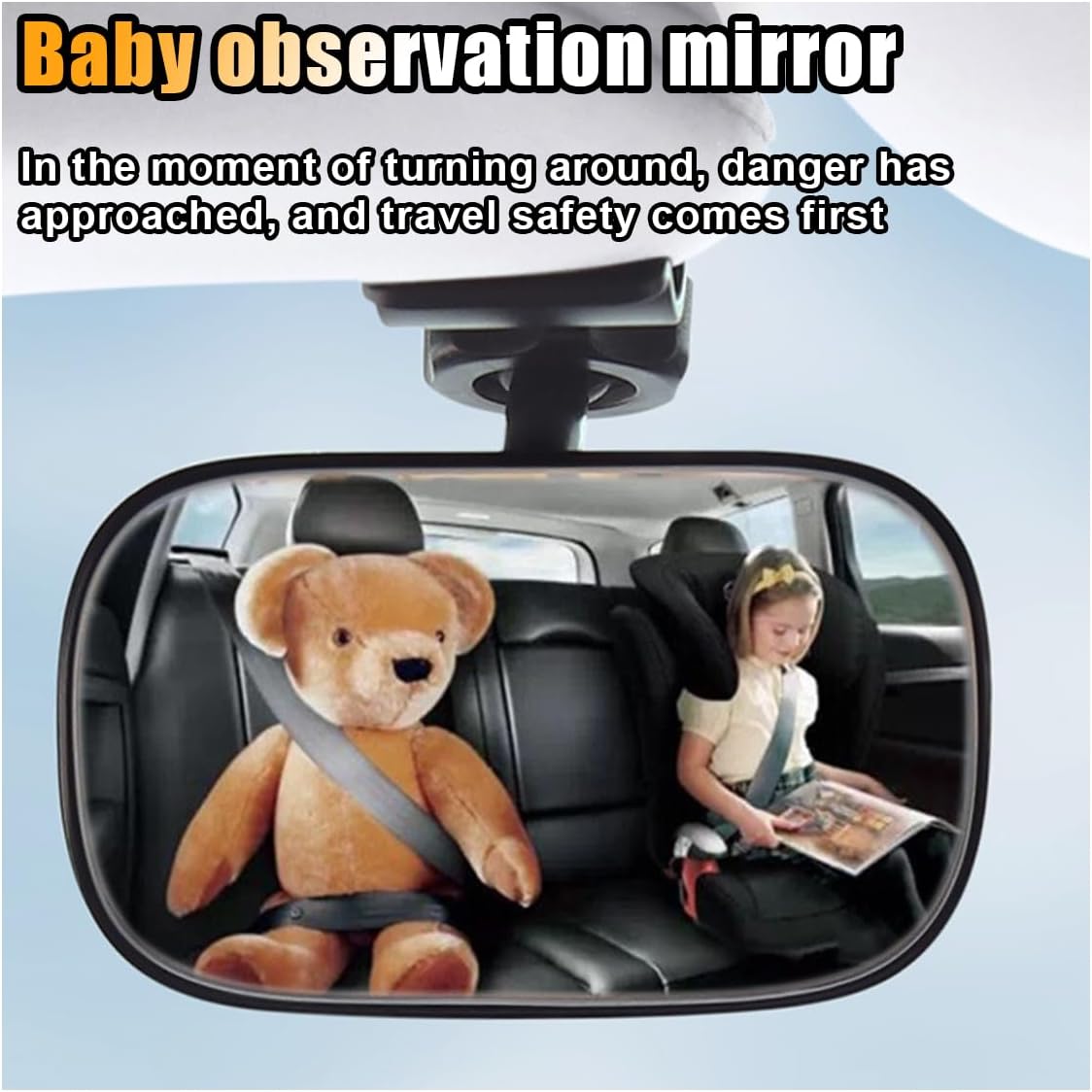Universal Clip-on Automotive 360° Rotation Adjustable Wide Angle Convex Mirror