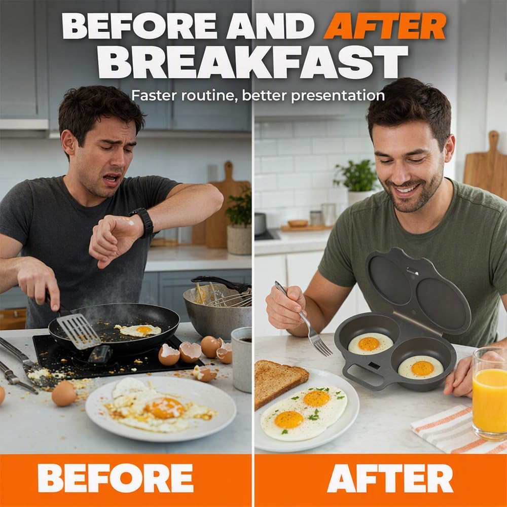 2026 Upgraded Dual-Cavity Microwave Egg Cooker -2 Pack