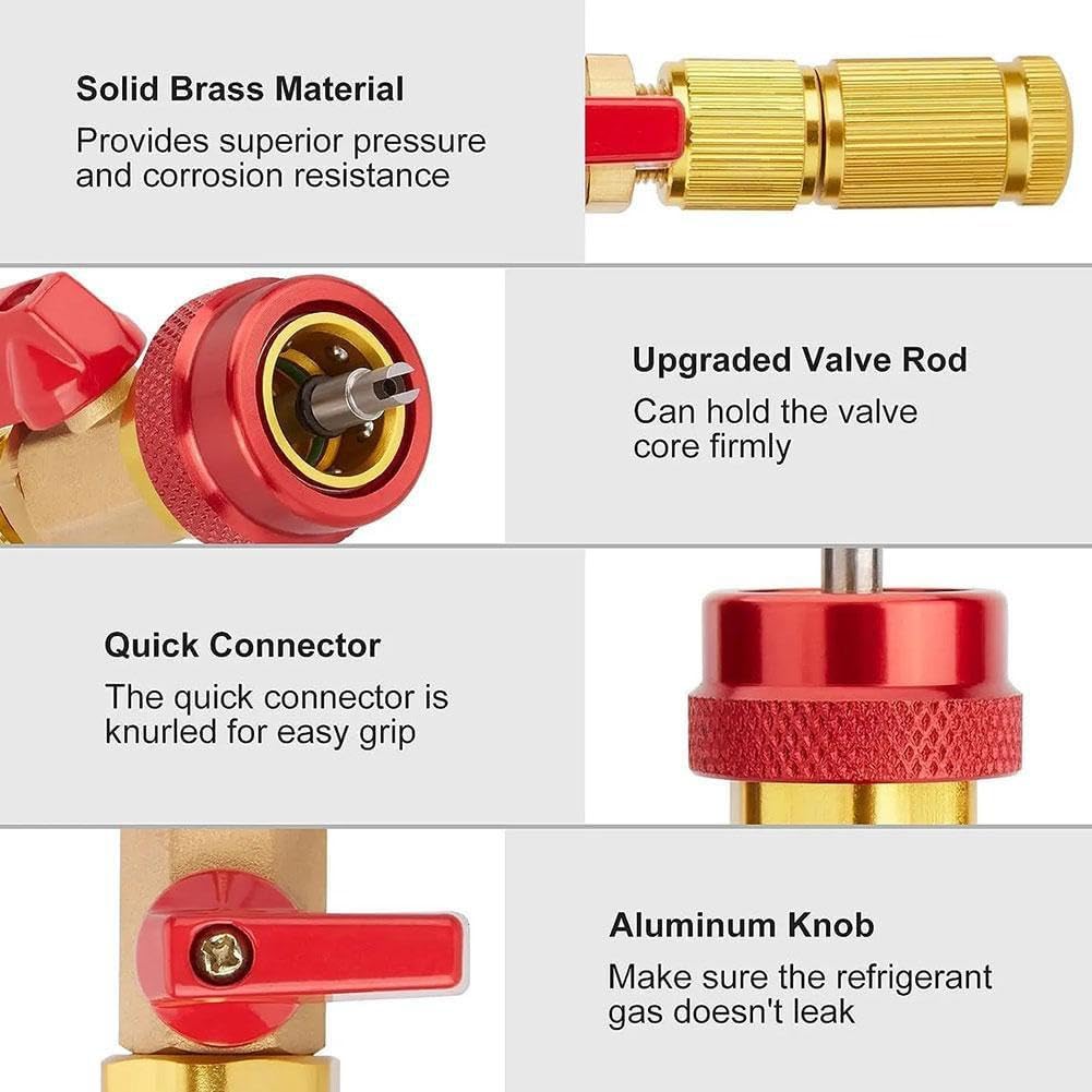 R134A Valve Core Remover Tool – Automotive AC Repair Valve Core Removal & Installation Tool for Standard & JRA Couplers