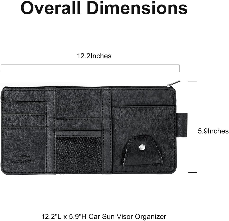 Car Sun Visor Organizer, Auto Car Interior Leather Accessories Storage Pocket
