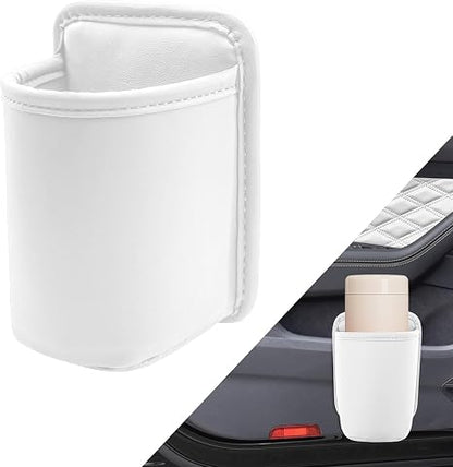 Clip-On Car Cup Holder, PU Leather, No-Drill Waterproof Scratch-Resistant