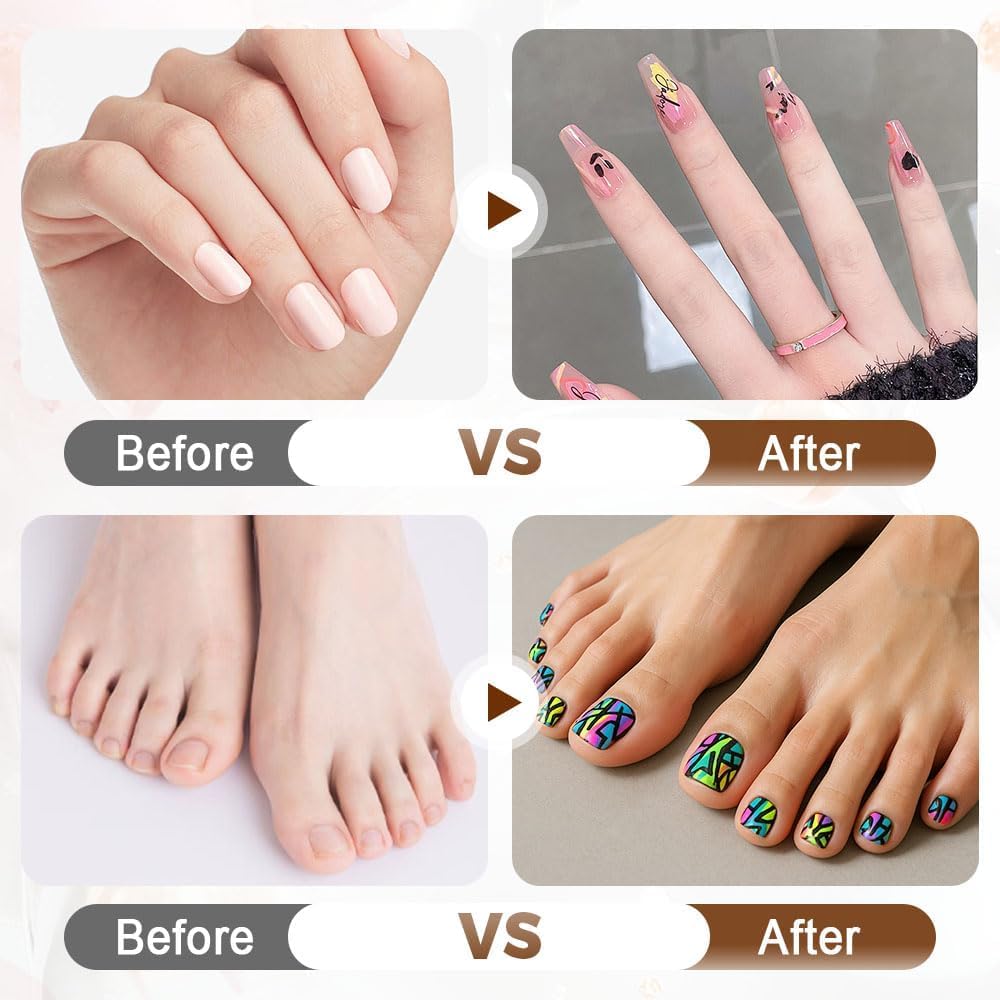 12-Color Nail Art Pen Set - 3D Quick-Drying 0.5mm Nail Polish Pens