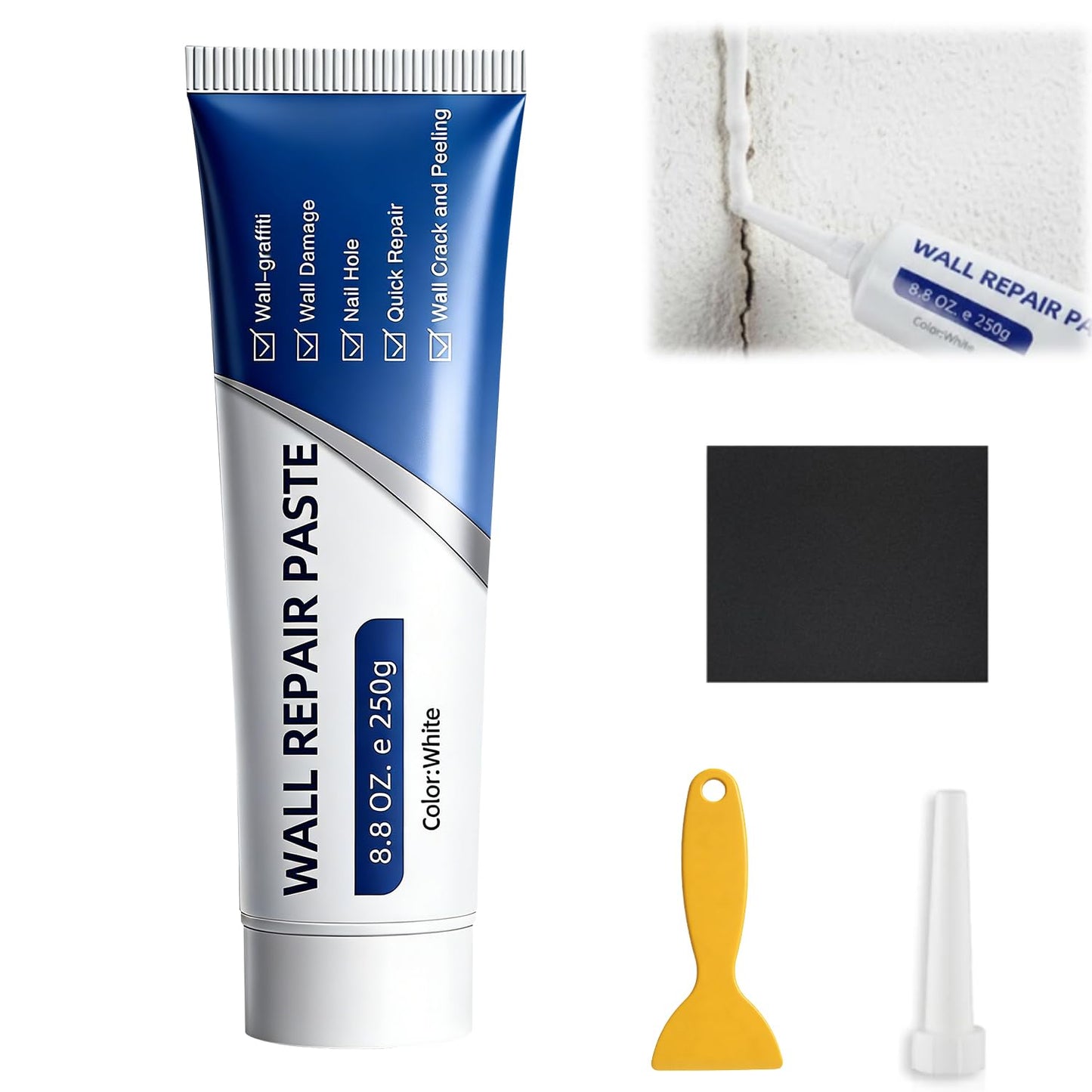 Drywall Repair Kit, Wall Patch Paste & Scraper Set for DIY Home Fix