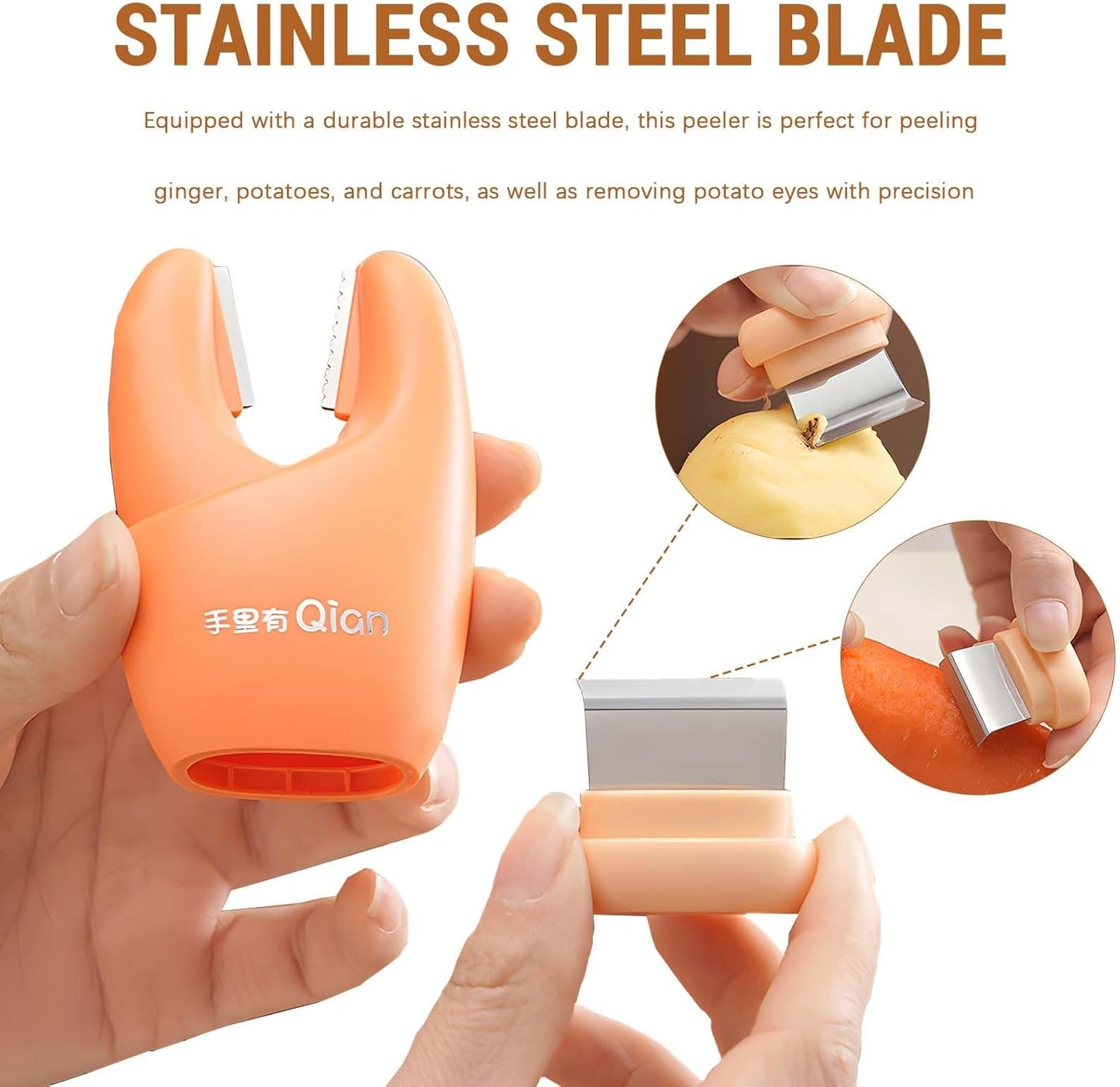 New Garlic Peeler Clips with Stainless Steel Blade