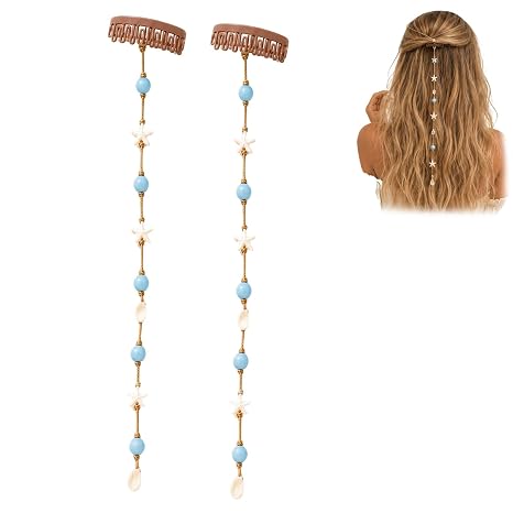 Seaside-Style Shell Chain Hair Clip—An Accessory for Long Hair