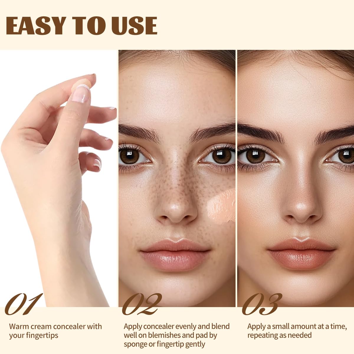 Full Coverage Concealer Balm, for Dark Circles & Blemishes,for Any Skin