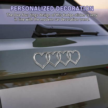 Heart-Shaped Car Emblem and Badge – 3D Exterior Decorative Sticker