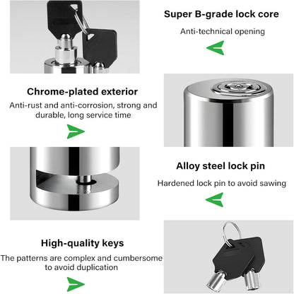 Motorcycle Disc Brake Lock, Anti-Theft Wheel Disc Padlock with Two Keys