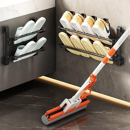 Foldable Metal Shoe Rack – Wall-Mounted Shoe Rack