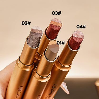4PCS 3-Color Gradient Eyeshadow Stick Set for Daily & Party Looks