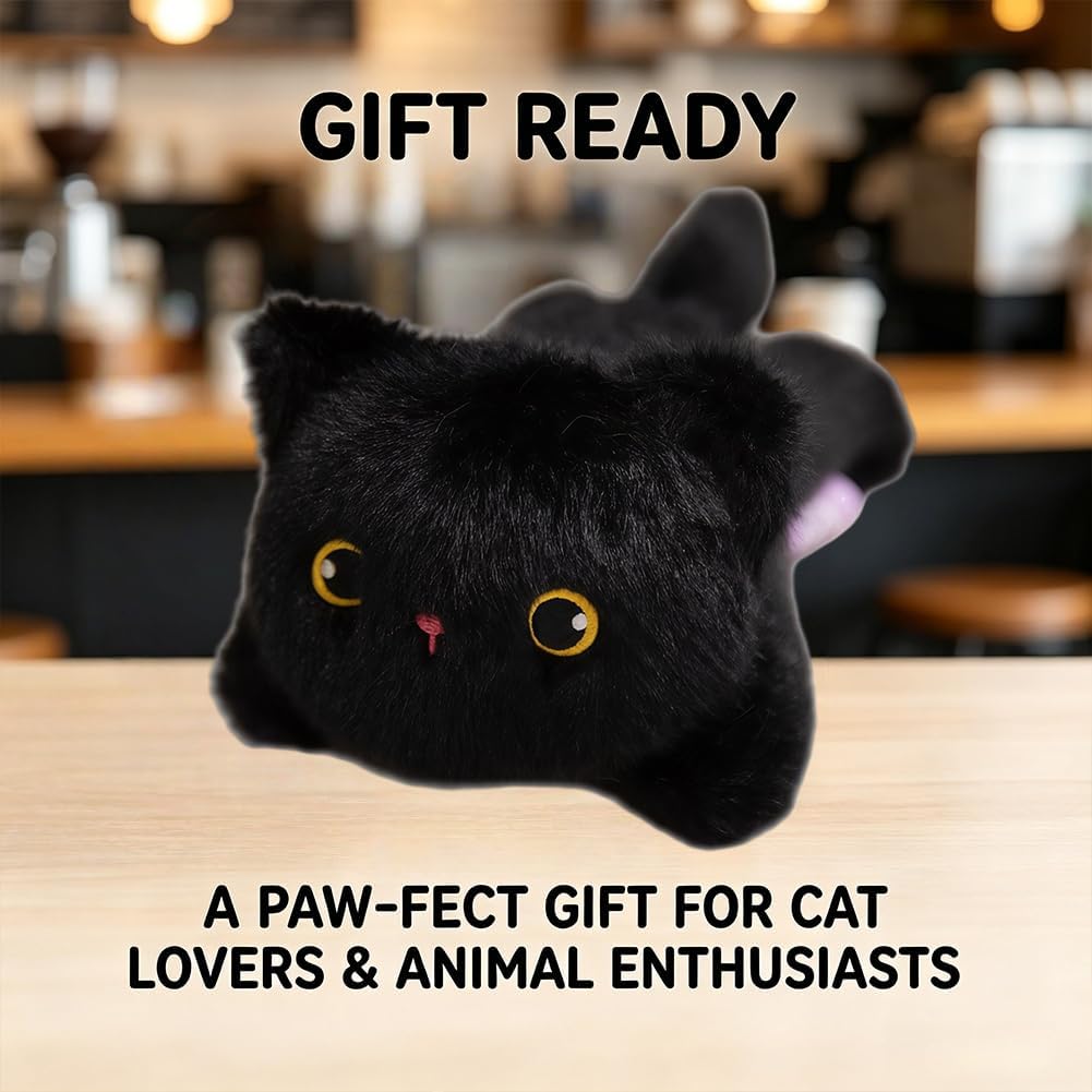 Magnetic Plush Cat Car Decor for Rearview Mirror & Metal Surfaces, Funny Animal Lover Gift for Women