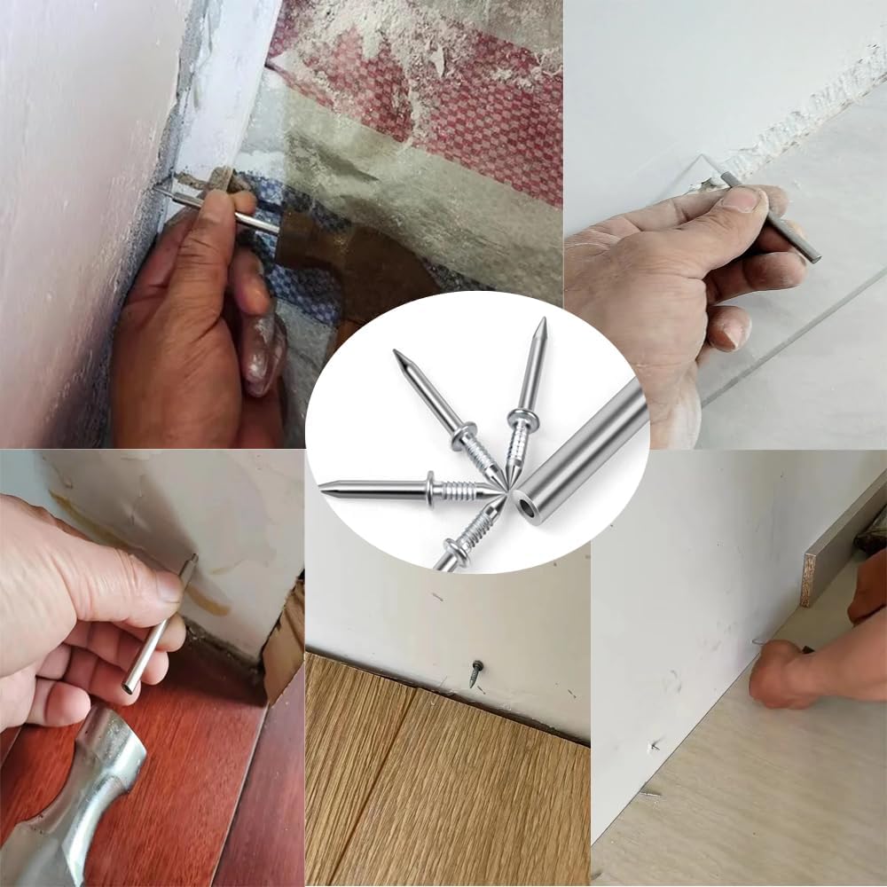 100 Double-Ended Baseboard Nails - Invisible Safety Screws