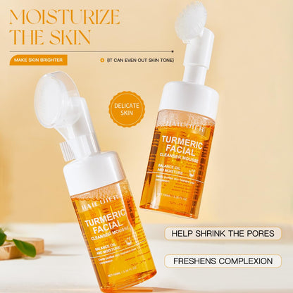 Facial Cleanser Mousse with Silicone Brush