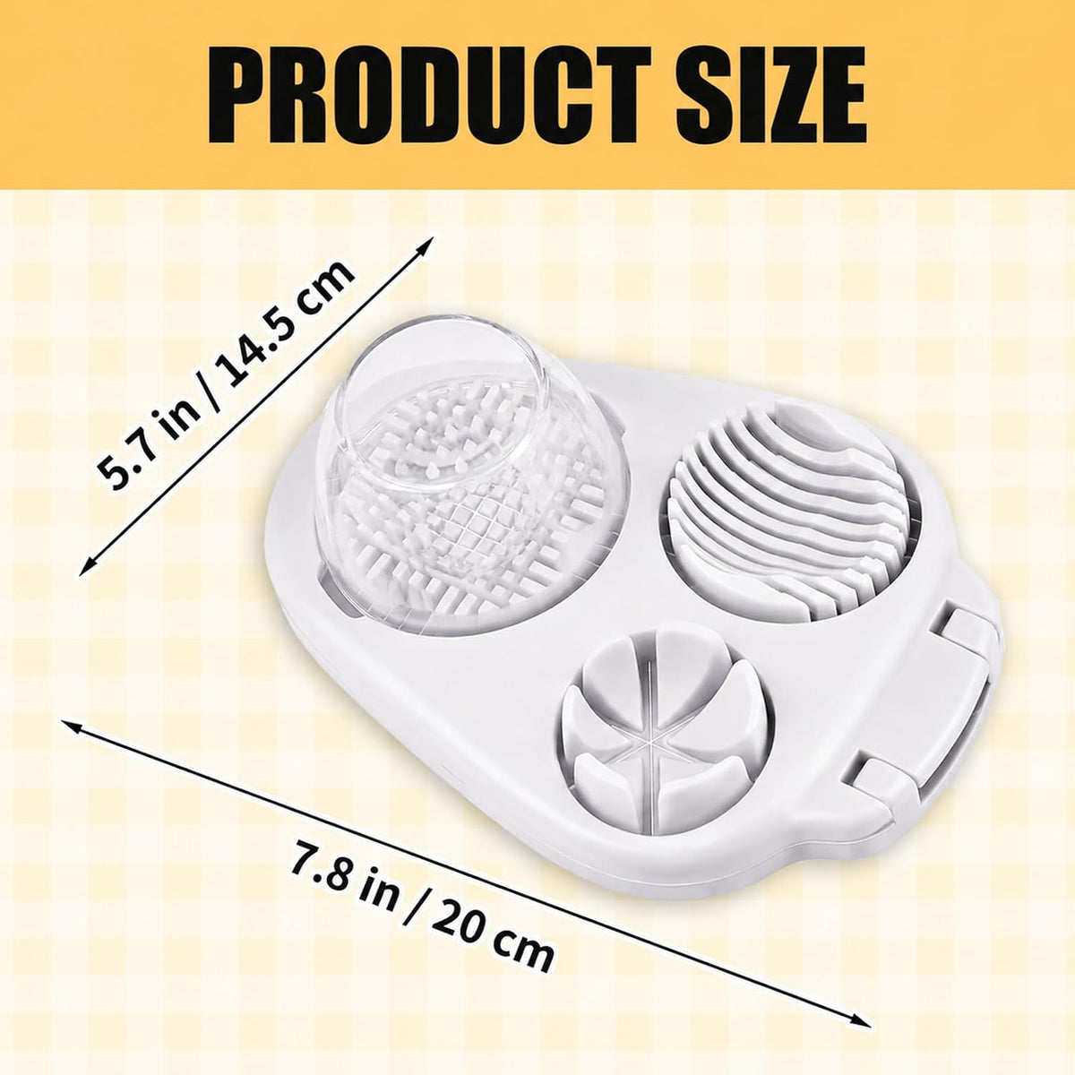 3-in-1 Egg Cutter - Multifunctional Stainless Steel Chopping Tool