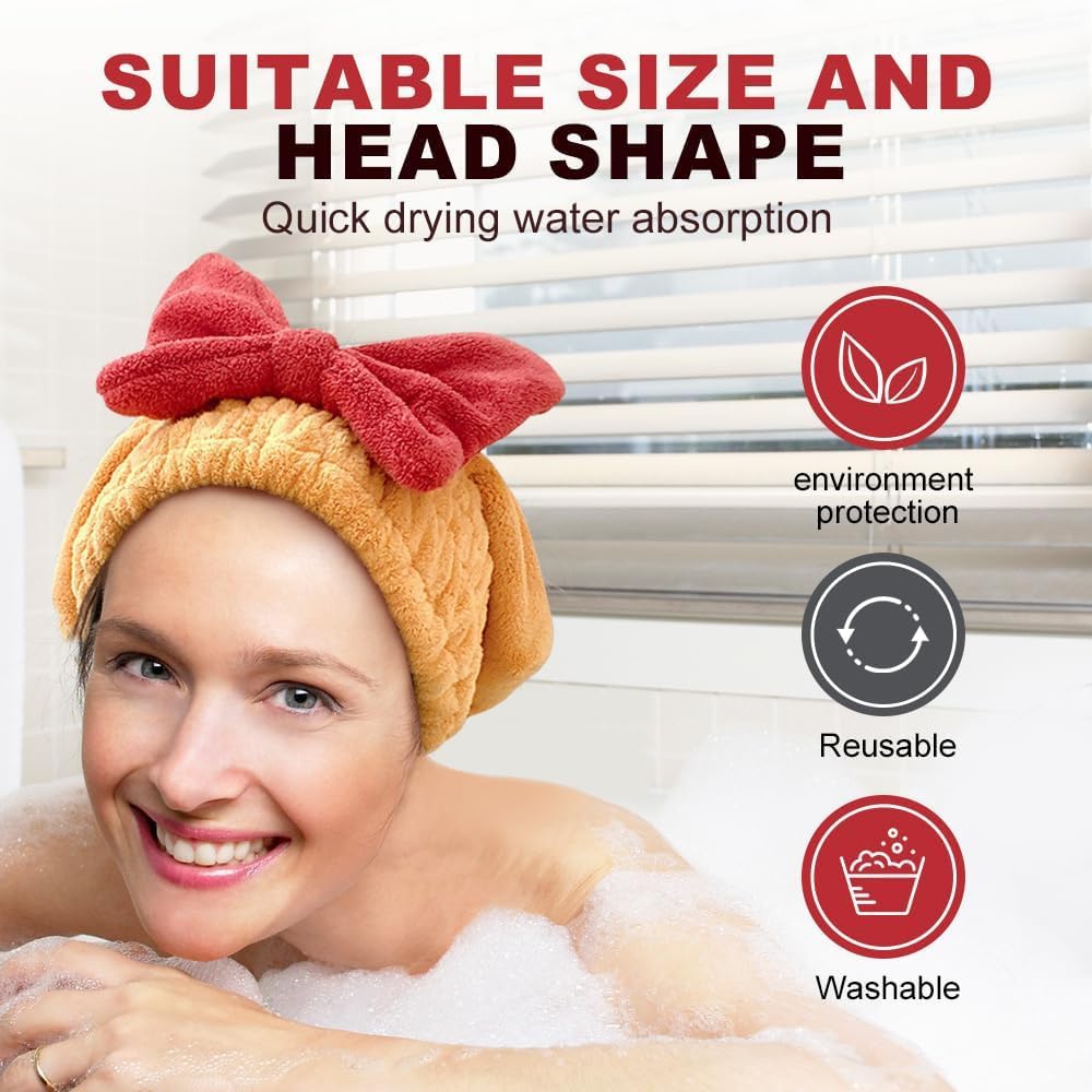 2 PCS Super Absorbent Hair Towel Wrap for Wet Hair