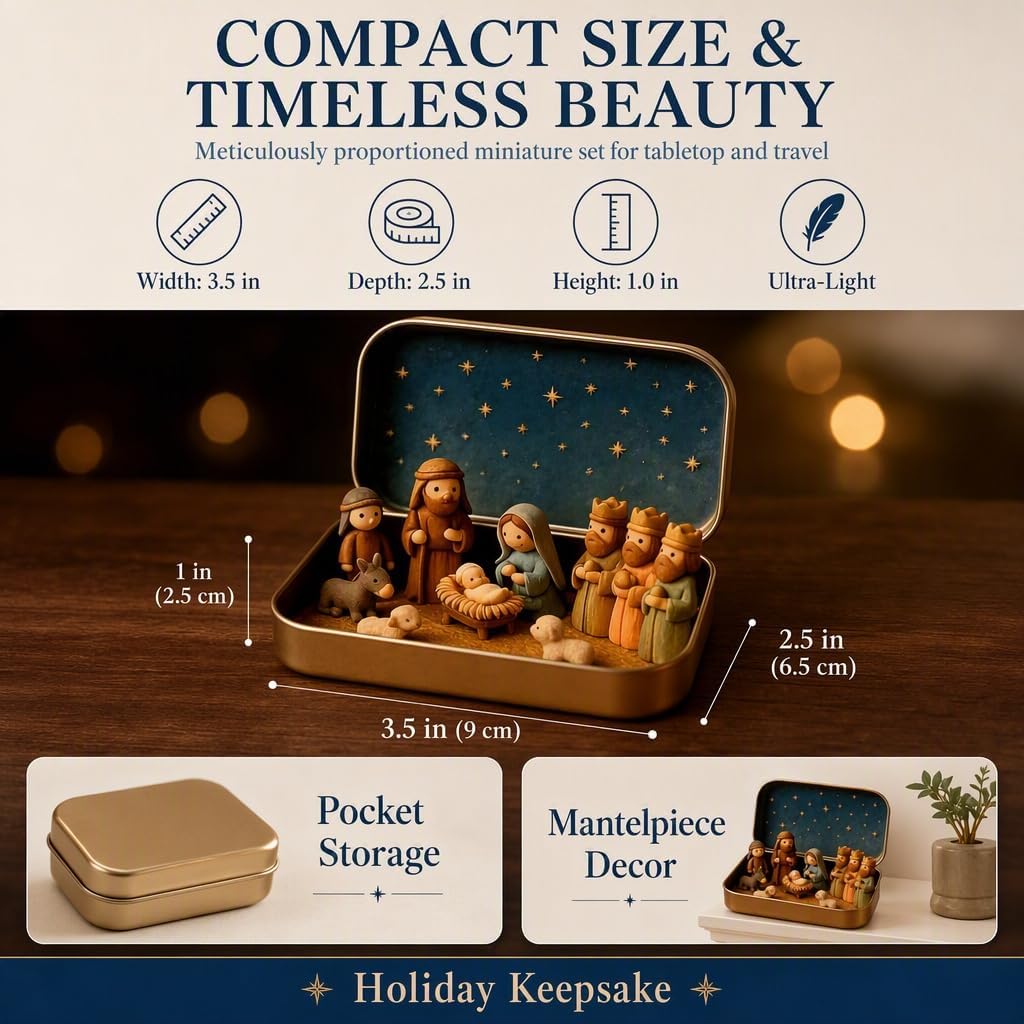 Handmade Mini Christmas Nativity Scene Ornament