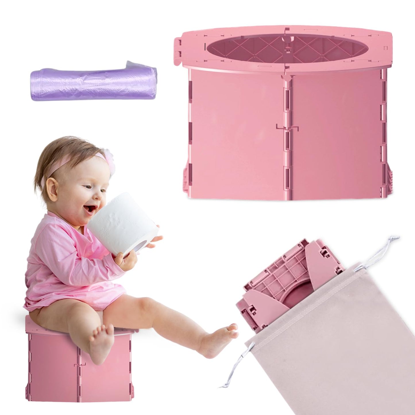 Portable Toddler Travel Potty – Foldable, Lightweight, Leak-Proof