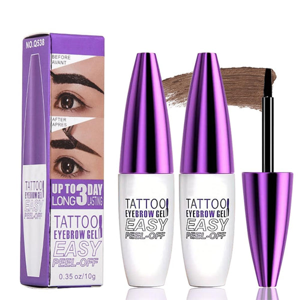 2Pcs Peel Off Brow Tint Gel - Waterproof & Sweatproof Tattoo Effect