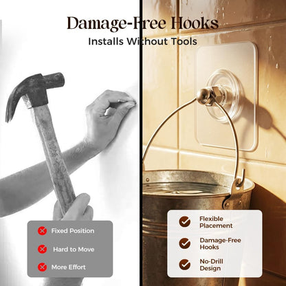 10 Pcs Nail-Free Wall Hangers – Drill-Free Adhesive Hooks & Stickers for Picture Frames, Walls, and Home Décor