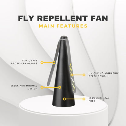 Soundless Fly Swatter with Holographic Blades – Portable Fly Fan for Bees, Wasps & Outdoor Use