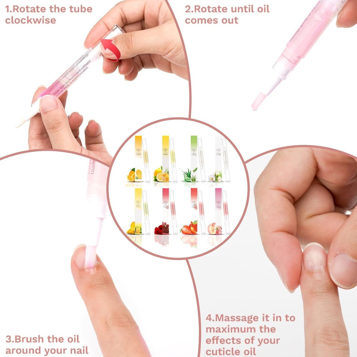 3Pcs Cuticle Oil Pen for Nail Care Oil Kit Hangnail Treatment