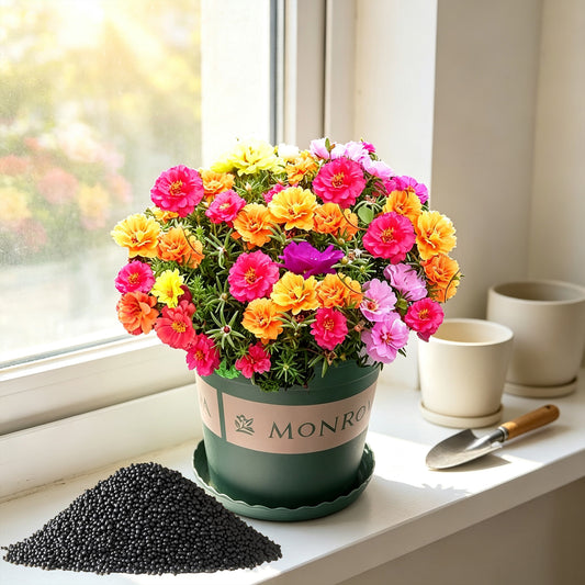 10000 Pellets Multi-Hue Purslane Ornamental Flowers for Balcony, Yard & Outdoor Garden